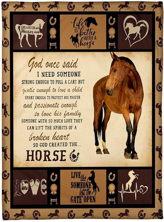 Horse Life is Better with A Horse, Live Like Someone Left The Gate Open Fleece Blanket - Thegiftio UK