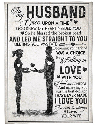 To My Husband, Led Me Straight To You, Love Your Wife,Fleece Blanket,Gift For Husband Home Decor Bedding Couch Sofa Soft - Thegiftio UK