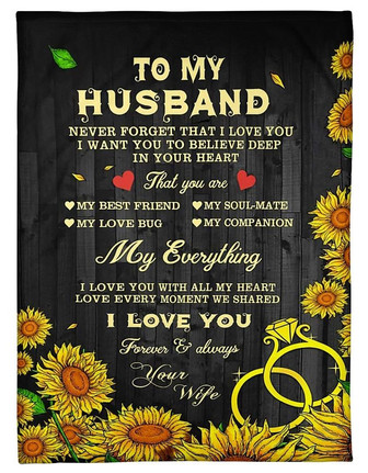 To My Husband, My Everything,Soft Blanket, Fleece Blanket,Gift For Husband For Valentine's Day Home Decor Bedding Couch - Thegiftio UK
