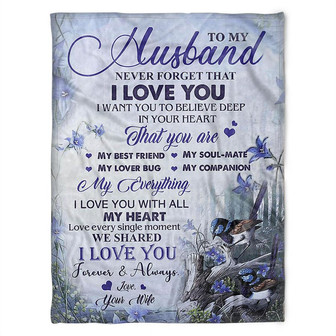 To My Husband Blanket. My Everything I Love You With All My Heart.Gift For Husband Family Home Decor Bedding Couch - Thegiftio