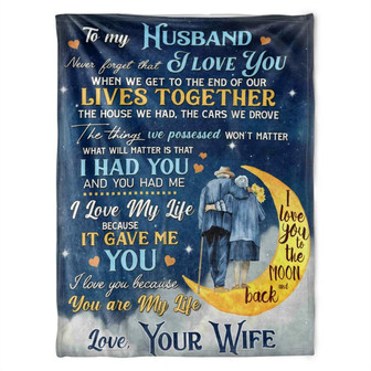 To My Husband Blanket. Never Forget That I Love You. Gift For Husband Family Home Decor Bedding Couch Sofa Soft - Thegiftio UK