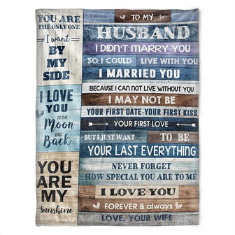 To My Husband Blanket, Fleece Blankets, Your First Love.Gift For Husband Family Home Decor Bedding Couch Sofa Soft - Thegiftio UK