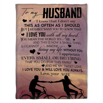 To My Husband Blanket. Living My Life Without You.Gift For Husband Family Home Decor Bedding Couch Sofa Soft - Thegiftio UK