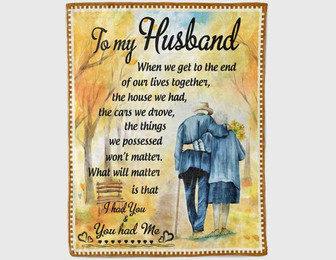 To My Husband Blanket, Aged Old Couple Family Love Letter,Gift For Husband From Wife Blanket Birthday Gift Home Decor - Thegiftio UK