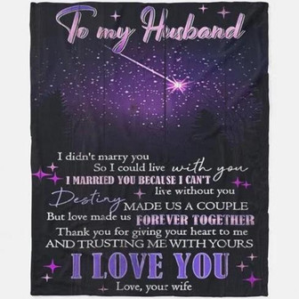 To My Husband Destiny Made Us A Couple Indoor Decor Fleece Blanket Gift For Husband From Wife Home Decor Bedding Couch - Thegiftio UK