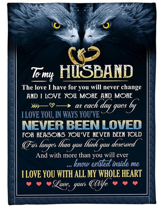 To My Husband Eagles I Love You Fleece Blanket Gift For Family,Birthday,Couple,Husband Gift Home Decor and Comfy - Thegiftio UK