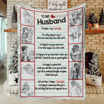 To My Husband Everytime I Say I Love You Blanket Gift For My Husband Couple Vanlentine's Day Family Gift Decor - Thegiftio UK