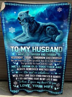 To My Husband I Gave My Heart To You Fleece Blanket, Christmas Gift, New Year Gift, Valentine Gift, Love From Wife - Thegiftio UK