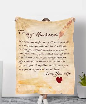 To My Husband You Had Me At Hello Letter Blanket Gift For Husband From Wife Father's Day Gift Birthday Gift Home Decor - Thegiftio UK