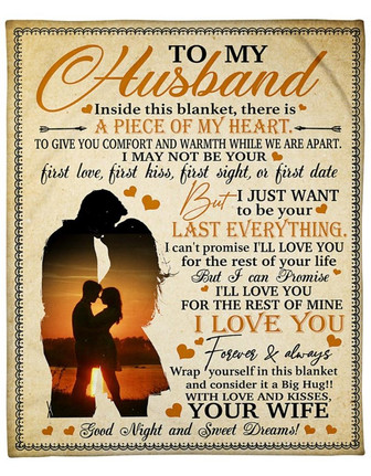 To My Husband Inside This Blanket There Is A Piece Of My Heart, Couple Fleece Blanket Gift For Husband Home Decor - Thegiftio UK