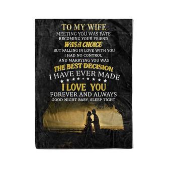 To My Husband, Meeting You Was Fate,Fleece Blanket,Gift For Husband Home Decor Bedding Couch Sofa Soft And Comfy Cozy - Thegiftio UK