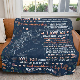 To My Husband I Love You Blanket Gift For Him Husband Birthday Gift Home Decor Bedding Couch Sofa Soft and Comfy Cozy - Thegiftio UK