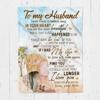 To My Husband I Love You Fleece Blanket Woven Gifts For Husband, Gifts for Wife, Valentine's Day Gifts Gift - Thegiftio UK