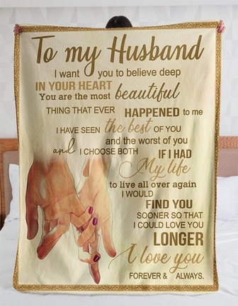 To My Husband I Love You Fleece Woven Blankets| Gifts For Husband Family Home Decor Bedding Couch Sofa Soft - Thegiftio UK