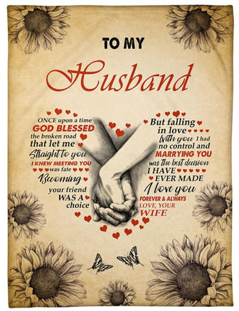 To My Husband I Love You Forever And Always Sunflower Blanket Gift For Husband From Wife Birthday Gift Home Decor - Thegiftio UK