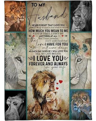 To My Husband I Love You Forever And Always Trending For Family Fleece Blanket Gift For Husband From Wife Home Decor - Thegiftio UK