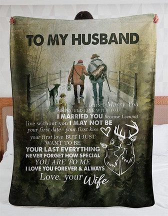 To My Husband I Love You Forever And Always Love Your Wife Deer Hunting Blanket, Gift For Husband Deer - Thegiftio UK