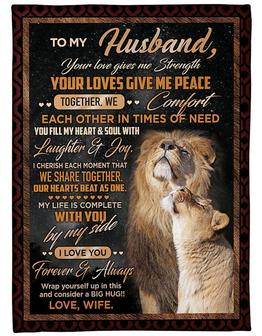 To My Husband Your Love Give Me Strength Fleece Blanket Gift For Family, Birthday, Couple, Lovers Gift - Thegiftio UK