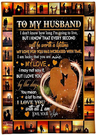 To My Husband My Love For You Has Increased With Time, Couple Fleece Blanket Gift For Valentine's Day Home Decor - Thegiftio UK