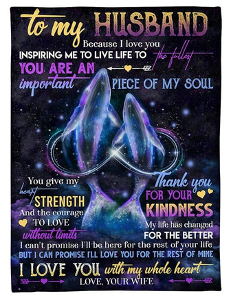 To My Husband Because I Love You Inspiring Me To Live Life Couple Dolphin Blanket Gift For Husband Birthday Gift - Thegiftio UK