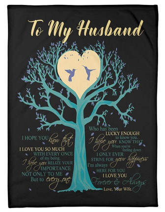 To My Husband I Love You So Much,Fleece Blanket,Gift For Husband Home Decor Bedding Couch Sofa Soft And Comfy Cozy - Thegiftio UK