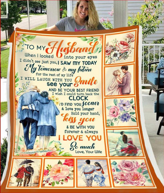 To My Husband I Love You So Much, Couple Fleece Blanket For Valentine's Day Home Decor Bedding Couch Sofa Soft - Thegiftio UK