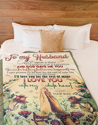To My Husband I Love You With My Whole Heart Fleece Blanket Gift For Family,Birthday,Couple,Husband Gift - Thegiftio UK