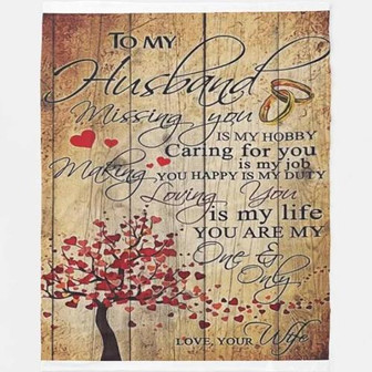 To My Husband Missing You Is My Hobby Cute Little Present Fleece Blanket Gift For Husband From Wife Home Decor - Thegiftio UK