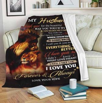 To My Husband I Did Not Know What Love Meant Till I Met You Fleece Blanket Gift For Family,Birthday,Couple,Husband,For - Thegiftio UK