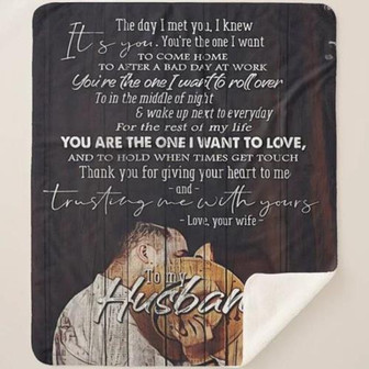 To My Husband You Are The One I Want To Roll Over Fleece Blanket Gift For Husband From Wife Home Decor Bedding Couch - Thegiftio UK