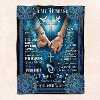 To My Husband The One Whom My Soul Loves Couple Rings Fleece Blanket Gift For Husband From Wife Home Decor Bedding Couch - Thegiftio UK
