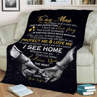 To My Husband Protect Me And Love Me Fleece Blanket Gift For Family,Birthday,Couple,Husband,For Him Gift - Thegiftio UK