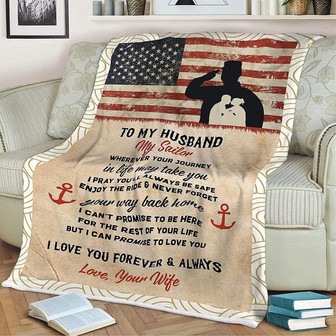 To My Husband My Sailor Your Way Back Home Valentine Blanket Gift for Wife From Husband Birthday Gift Home Decor - Thegiftio UK