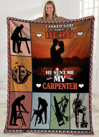 To My Husband He Sent Me My Carpenter Fleece Blanket Gift For Family,Birthday,Couple,Husband Gift Home Decor and Comfy - Thegiftio UK