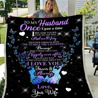 To My Husband We'll Stay Together Through Both The Tears & The Laughter Blanket For Valentine's Day Home Decor - Thegiftio UK