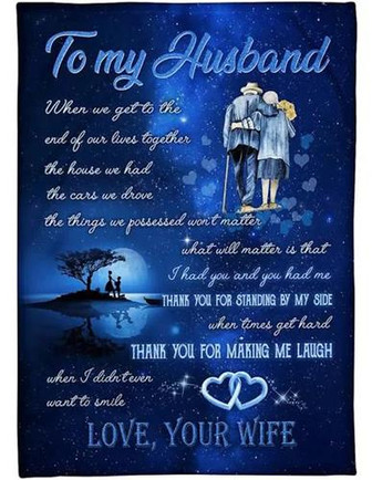To My Husband Thank You For Making Me Laugh Fleece Blanket Gift For Husband From Wife Home Decor Bedding Couch Sofa Soft - Thegiftio UK