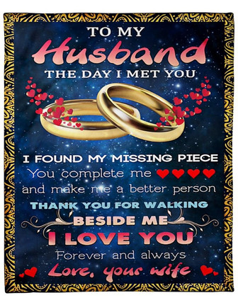 To My Husband Thank You For Walking Beside Me, Fleece Blanket Gift For Valentine's Day Home Decor Bedding Couch - Thegiftio UK