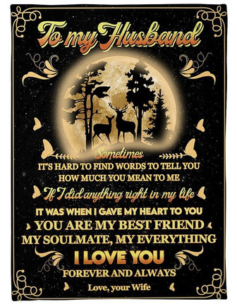 To My Husband,You Are My Soulmate,Soft Blanket, Fleece Blanket,Gift For Husband Home Decor Bedding Couch Sofa Soft - Thegiftio UK