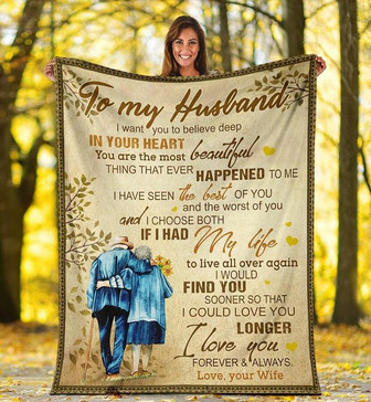 To My Husband I Want You To Believe Deep In Your Heart Fleece Blanket Father Gift Idea, Huband Gift - Thegiftio UK