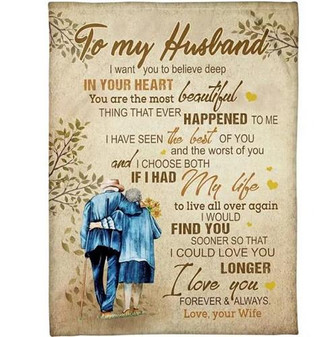 To My Husband I Want You To Believe Deep In Your Heart Fleece Blankets Gifts For Husband From Wife Gift Home Decor - Thegiftio UK