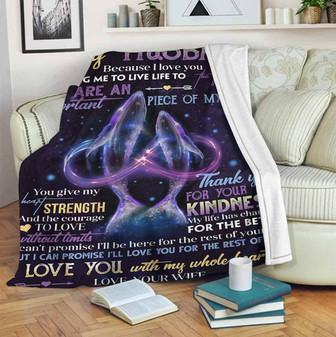 To My Husband Whale - Because I Love You Fleece Blanket Gift For Husband From Wife Family Birthday Gift Home Decor - Thegiftio
