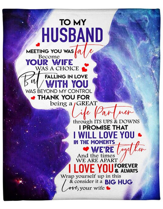 To My Husband I Will Love You Through It's Ups And Downs Fleece Blanket Gift For Family, Birthday, Couple, Lovers Gift - Thegiftio UK