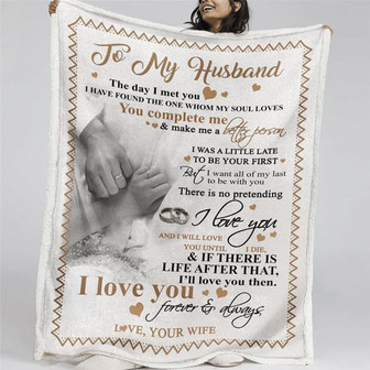 To My Husband I Will Love You Till I Die Fleece Blanket Gift For Family, Birthday, Husband, Gift For Him Gift and Comfv - Thegiftio UK