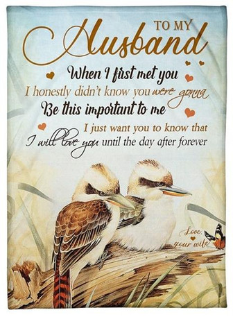 To My Husband I Will Love You Until The Day After Forever, Bird Couple Fleece Blanket For Valentine's Day Home Decor - Thegiftio UK