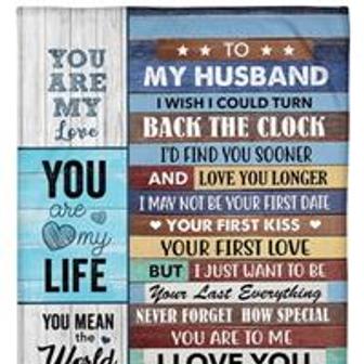 To My Husband I Wish I Could Turn Back The Clock Blanket Gift For Husband Home Decor Birthday Gift Bedding Couch - Thegiftio UK