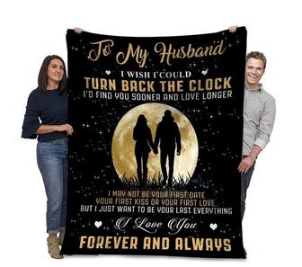 To My Husband I Wish I Could Turn Back The Clock Fleece Blanket Gift For Family,Birthday,Couple,Husband Gift - Thegiftio UK