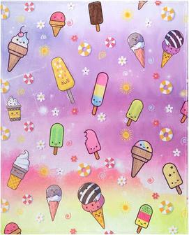 Ice Cream Throw Blanket, Super-Soft Adorable Extra-Large Ice Cream Blanket for Girls, Boys, Kids, and Children - Thegiftio UK