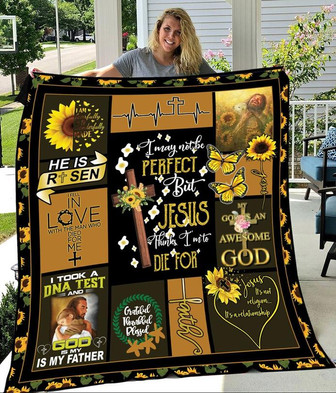 Jesus God Father Fleece Bundle, Jesus Blanket, I May Not Be Perfect God Blanket, Christmas Blanket Gifts, Christian blanket - Thegiftio UK