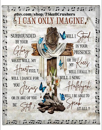 Jesus I Can Only Imagine Fleece Blanket Gift, Christmas Blanket God Lovers Blanket, Christian Blanket, Jesus Blanket - Thegiftio