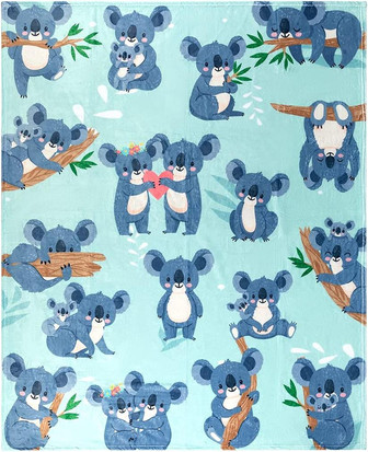 Koala Throw Blanket, Adorable Koala Blanket for Girls, Women, Teens, Kids, Baby, and Children, Cute Fleece Koala Blanket for Bed Crib or Couch - Thegiftio UK